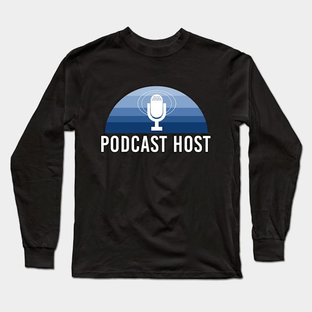 Podcast Host Mic Microphone Gradient Long Sleeve T-Shirt by Mellowdellow